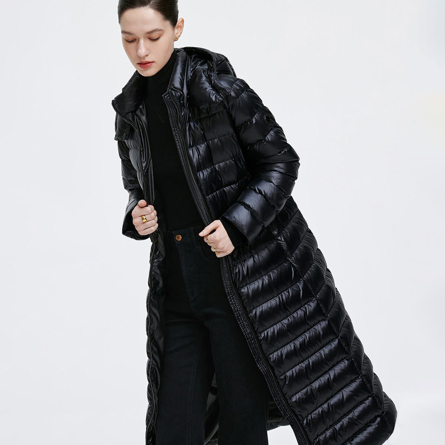 卓凡尼·华伦天奴中长款羽绒服