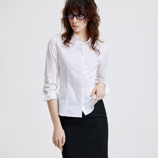 VALENTINO春夏季 白色修身 薄款 衬衫 气质通勤职场衬衣 长袖 GIOVANNI