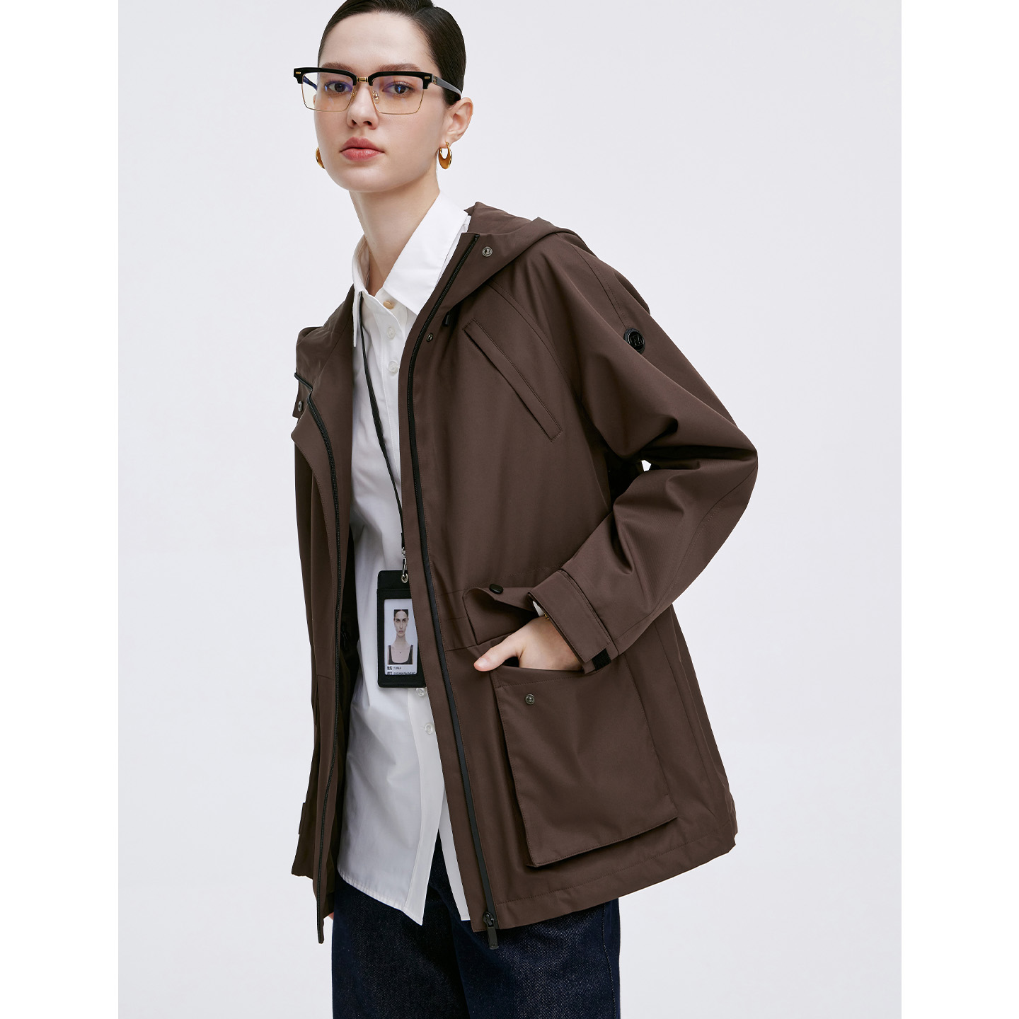 卓凡尼·华伦天奴中长款连帽风衣