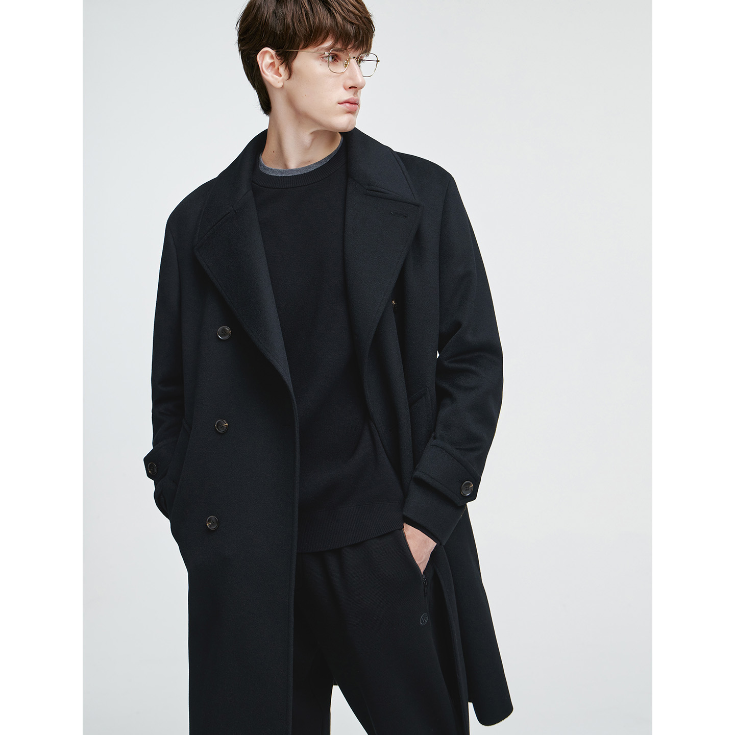 卓凡尼·华伦天奴羊毛呢大衣外套