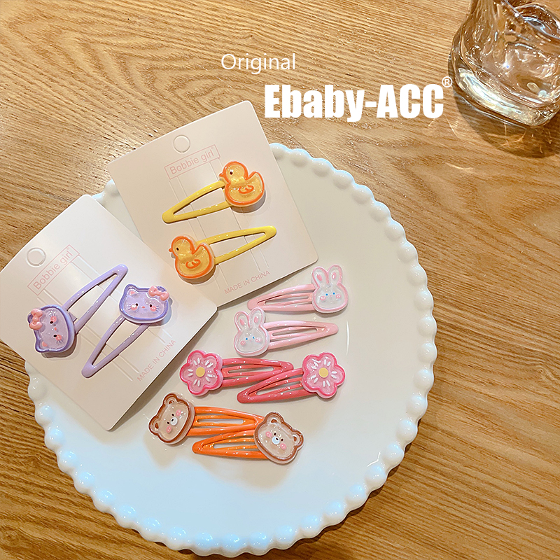 夏日新款儿童糖果色小熊小兔侧边夹刘海夹小女孩bb夹宝宝发夹发饰