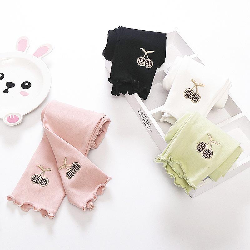 女童打底裤春秋洋气外穿薄款2020新款春装儿童裤子樱桃女宝宝长裤