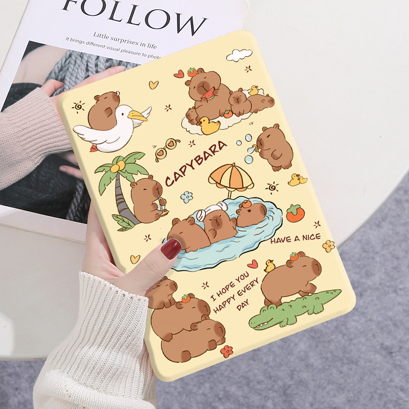 oppo pad4pro保护套适用于OPPO pad Air2一加平板保护壳SE全包pad3软硅胶2pro防摔壳air卡皮巴拉支架送钢化膜