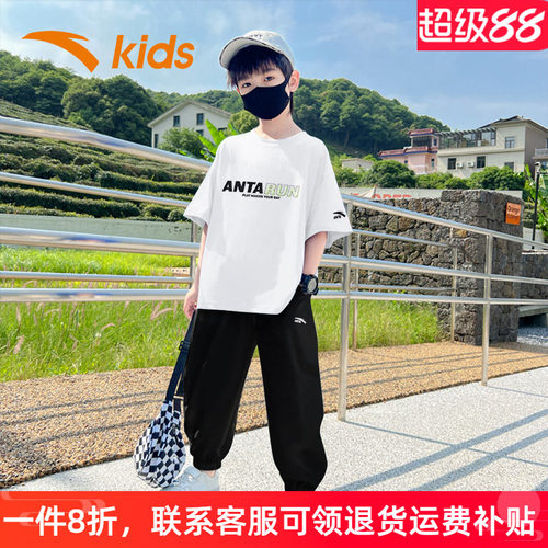 安踏童装男套夏速干T恤短