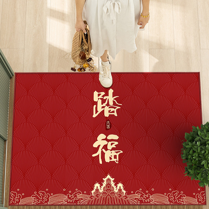 中式乔迁新居入户地垫门口防滑进户入门脚垫玄关蹭土进门地毯门垫_虎窝淘
