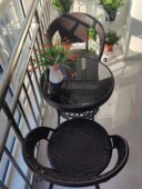 阳台桌椅组合藤椅三件套小桌子茶几户外休闲靠背椅室外庭院椅子