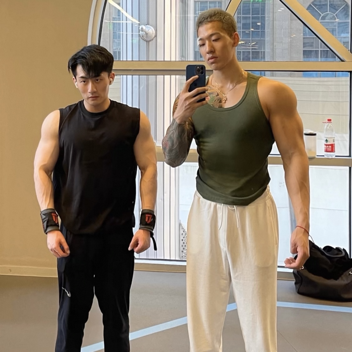 美式健身背心男街头400g重磅纯棉螺纹紧身高弹运动打底坎肩gymog