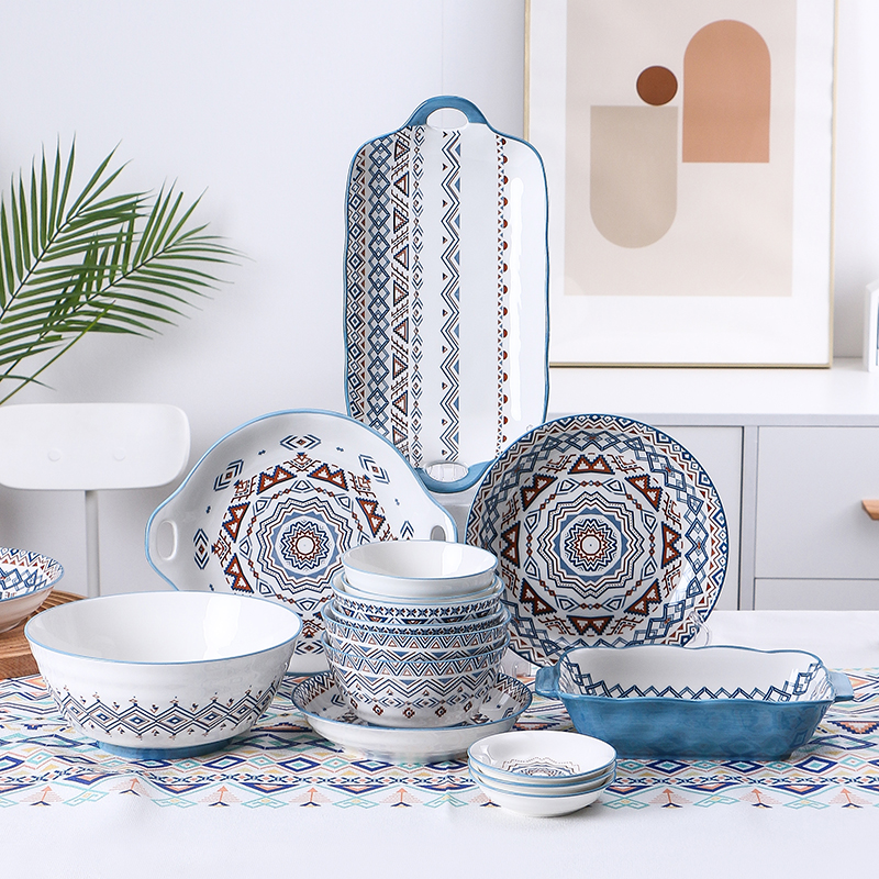 波西米亚风格高温釉下彩餐具