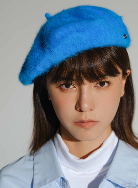 clásico原创设计安哥拉兔毛针织贝雷帽复古百搭时尚秋冬休闲画家