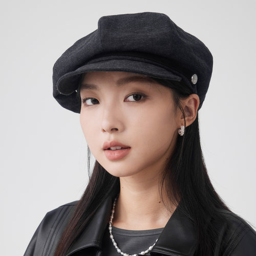 clásico羊毛徽章复古八角帽