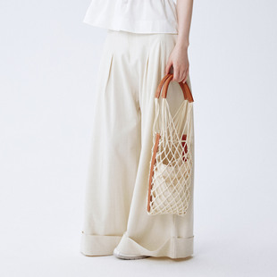 clásico手工镂空编织网兜单肩子母包