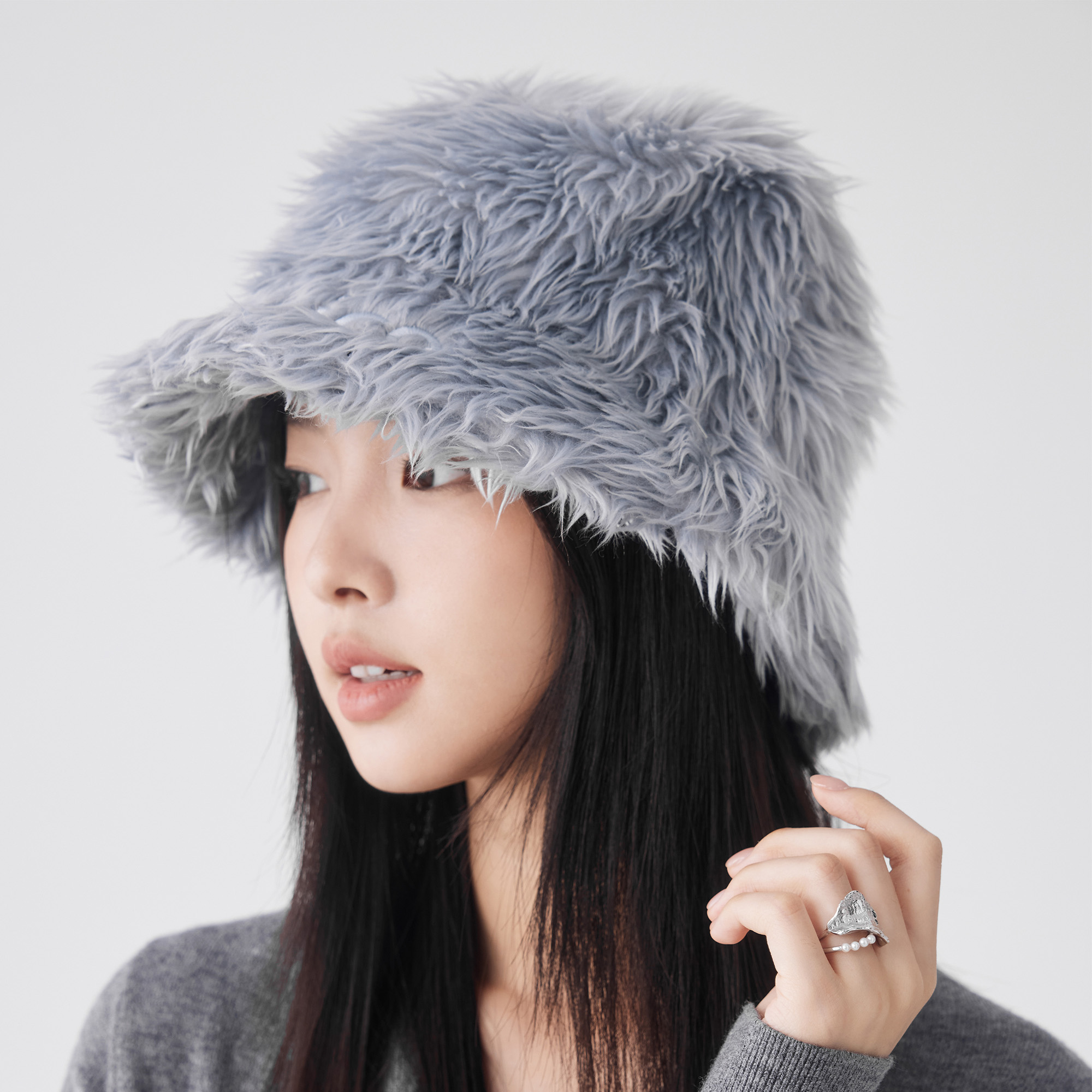 clásico刺绣logo长毛渔夫帽