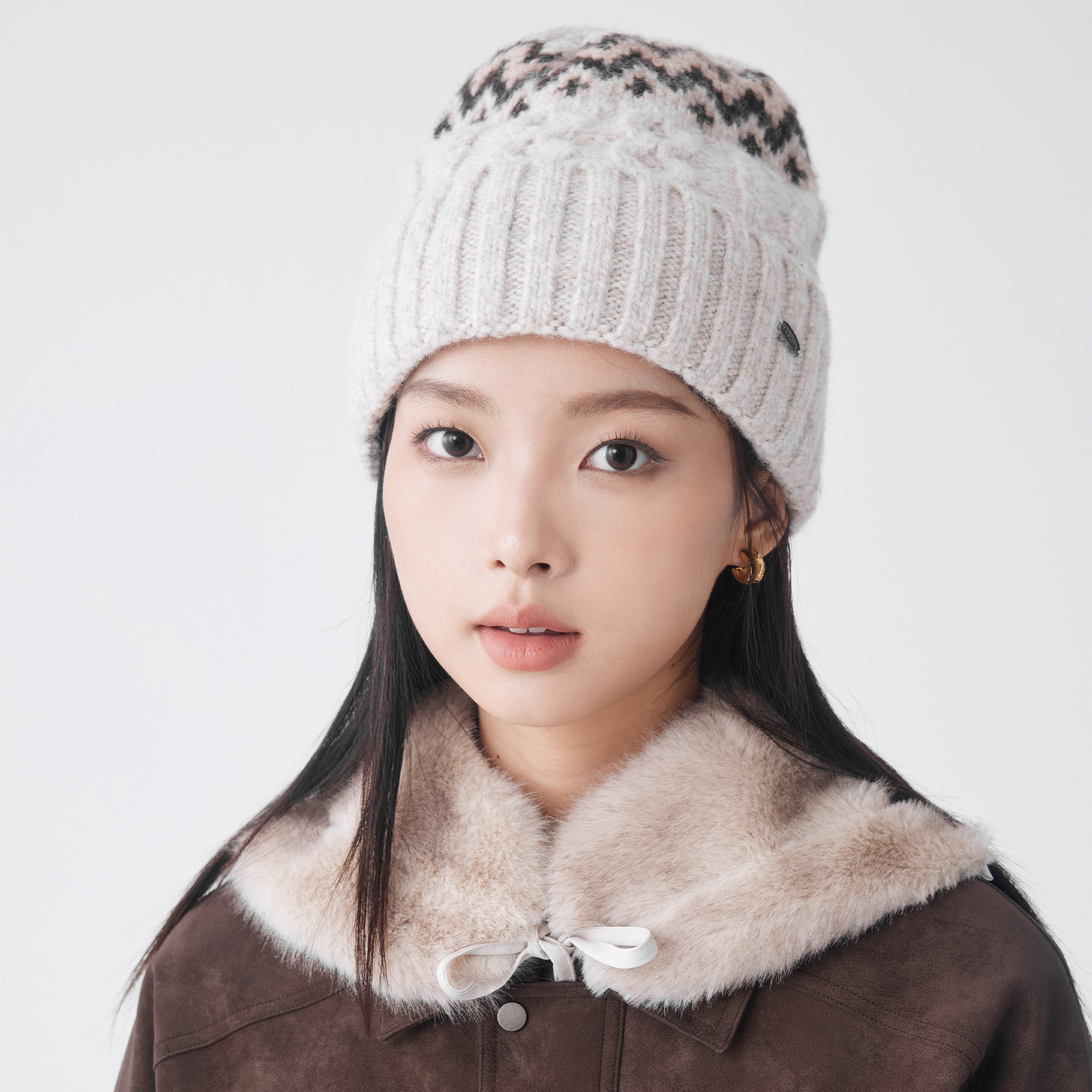 费尔岛风毛线帽针织帽秋冬百搭