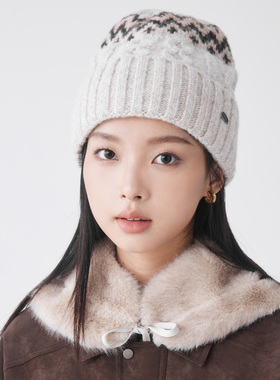 clásico费尔岛风毛线帽针织帽秋冬百搭保暖包头帽卷边冷帽