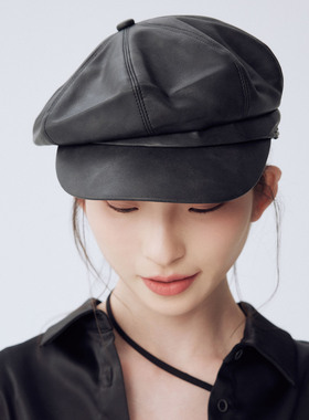 clásico复古擦色环保皮报童帽质感软顶复古八角帽