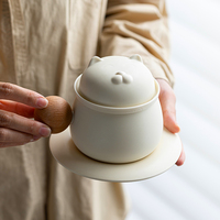 寸瓷萌猫泡茶杯陶瓷茶水分离家用办公茶杯马克杯礼物创意咖啡水杯