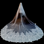 新娘结婚主婚纱头纱高级感原创重工头纱婚礼长款 大拖尾拍照头纱