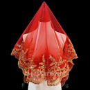 中式 婚礼新娘结婚红盖头半透明头纱软纱秀禾服喜帕中国风头纱头饰