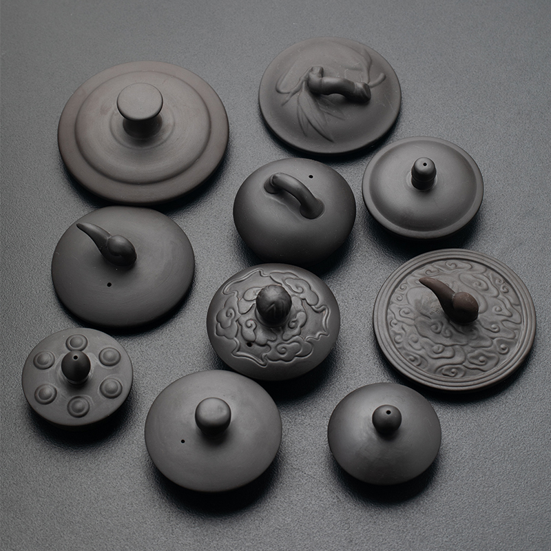 。单卖紫砂杯盖紫砂茶壶盖碗盖子泡茶杯马克杯茶杯陶瓷圆形盖子配