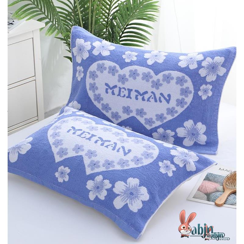 上海老式全棉枕巾纯棉加厚大高档毛巾四季结婚庆情侣欧式一对装枕