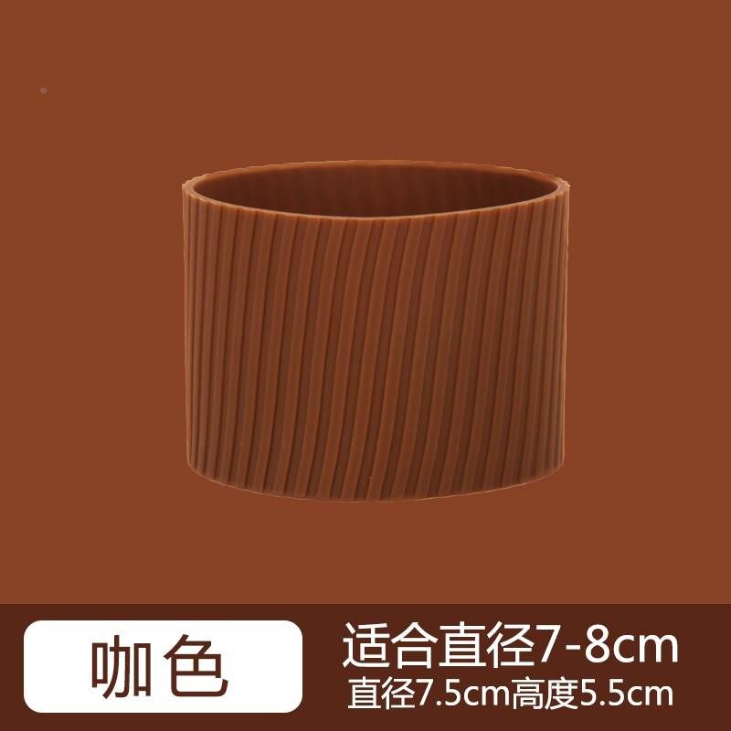 新款硅胶隔热杯套玻璃杯防滑防烫水杯圈保护套直筒茶杯套加厚耐热
