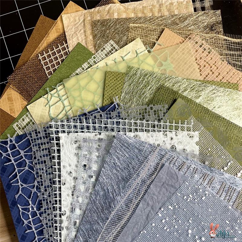 痛包背景纸素材纸扎包扎板贴装饰手帐特种纸网纱混合谷美摆拍素材