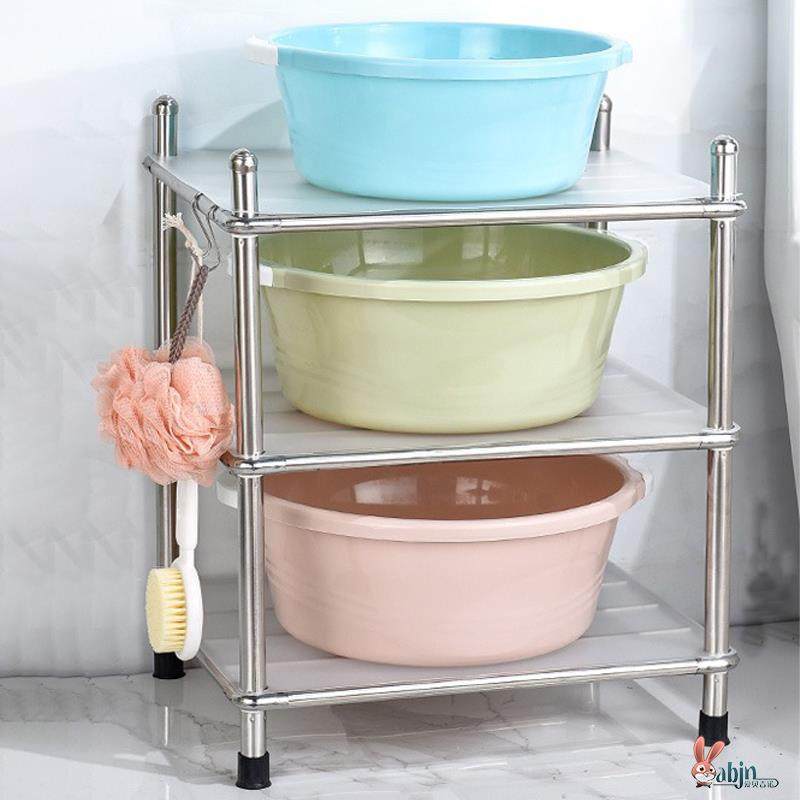 不锈钢脸盆架宿舍落地洗漱架卫生间置物架浴室洗脸盆收纳架子家用