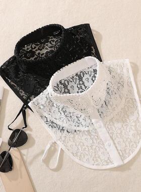 假领子女毛衣装饰网纱蕾丝百搭假领韩版木耳边35181假衣领春秋季