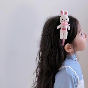 可爱樱桃小兔女宝宝发夹卡通充棉卡通发绳甜美女儿童发箍头箍 春季