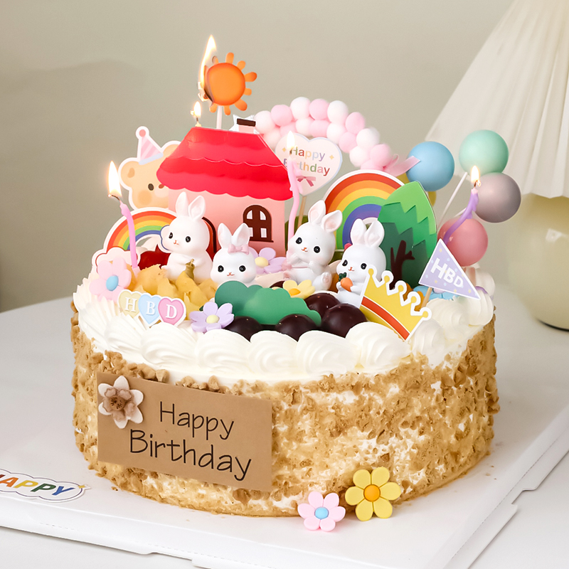 网红山姆蛋糕装饰兔子摆件