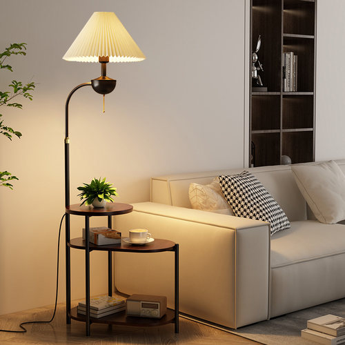 2025新款落地灯多层置物一体茶几