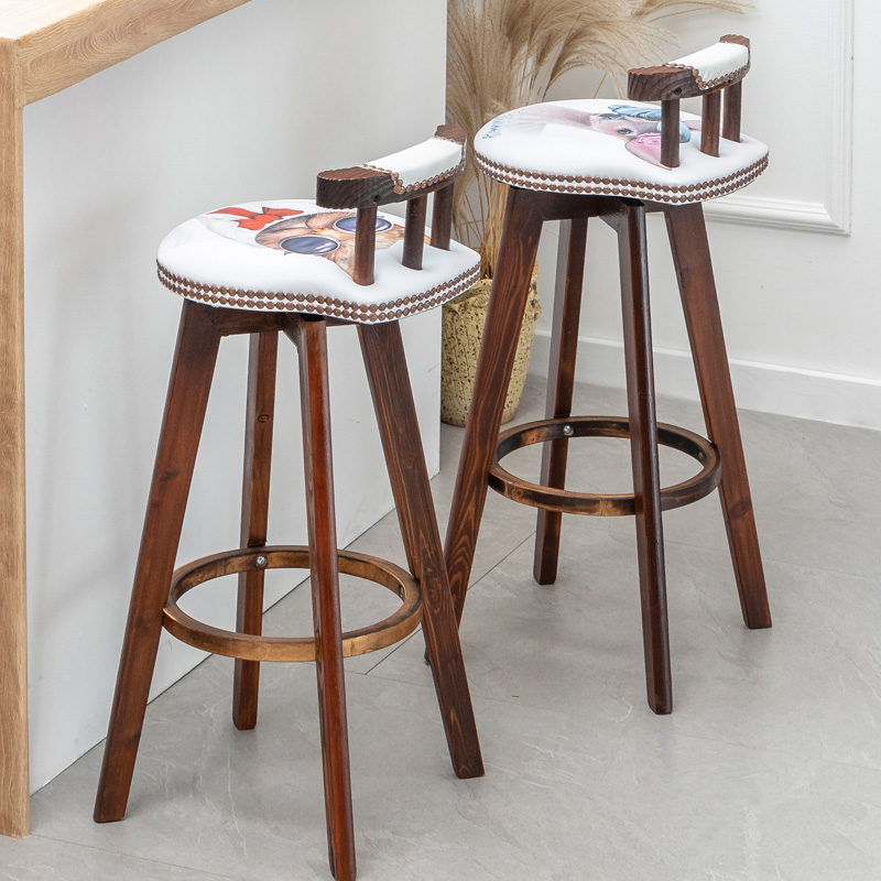 吧台椅家用现代简约岛台高脚凳子靠背高脚椅前台收银美式吧凳轻奢