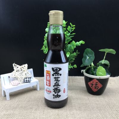 。安徽龙溪一滴香黑芝麻香油405ml x2瓶压榨工艺纯黑芝麻油包邮