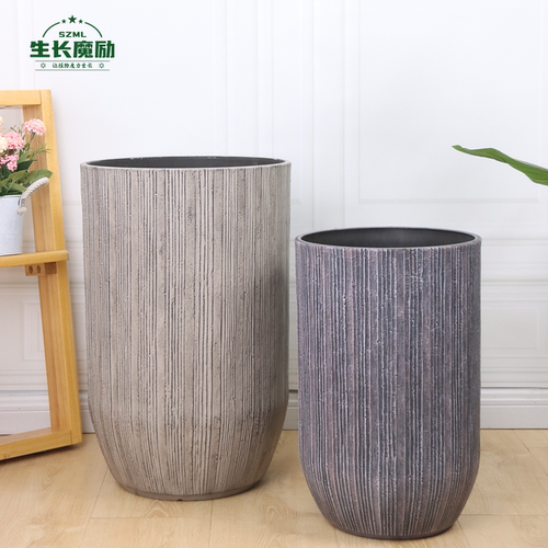 复古风透气水泥花盆仿石家用大号客厅落地龟背竹天堂鸟绿植大花盆