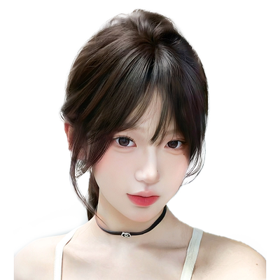 lsn洛丝娜法式空气刘海加长发缝