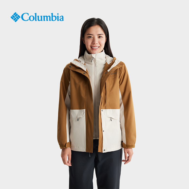 哥伦比亚防水保暖女三合一冲锋衣