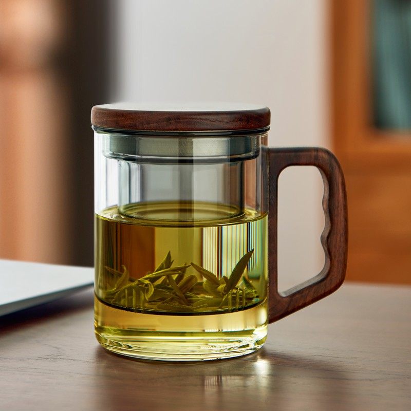 玻璃泡茶杯子男士茶水分离杯办公室茶道杯个人专用绿茶杯水杯日式图片