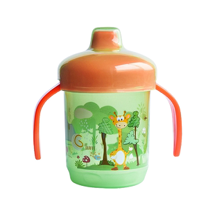 呵贝适儿童学饮杯鸭嘴杯250ml宝宝水杯喝水幼儿带手柄pp家用可爱