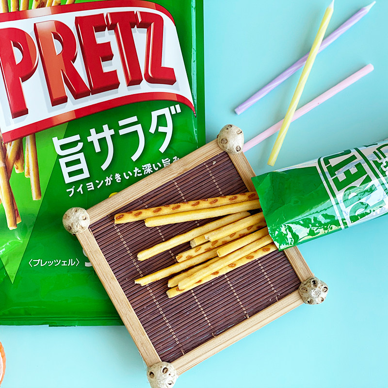 日本进口江崎glico格力高pretz百力滋饼干棒1包8袋入酥脆零食