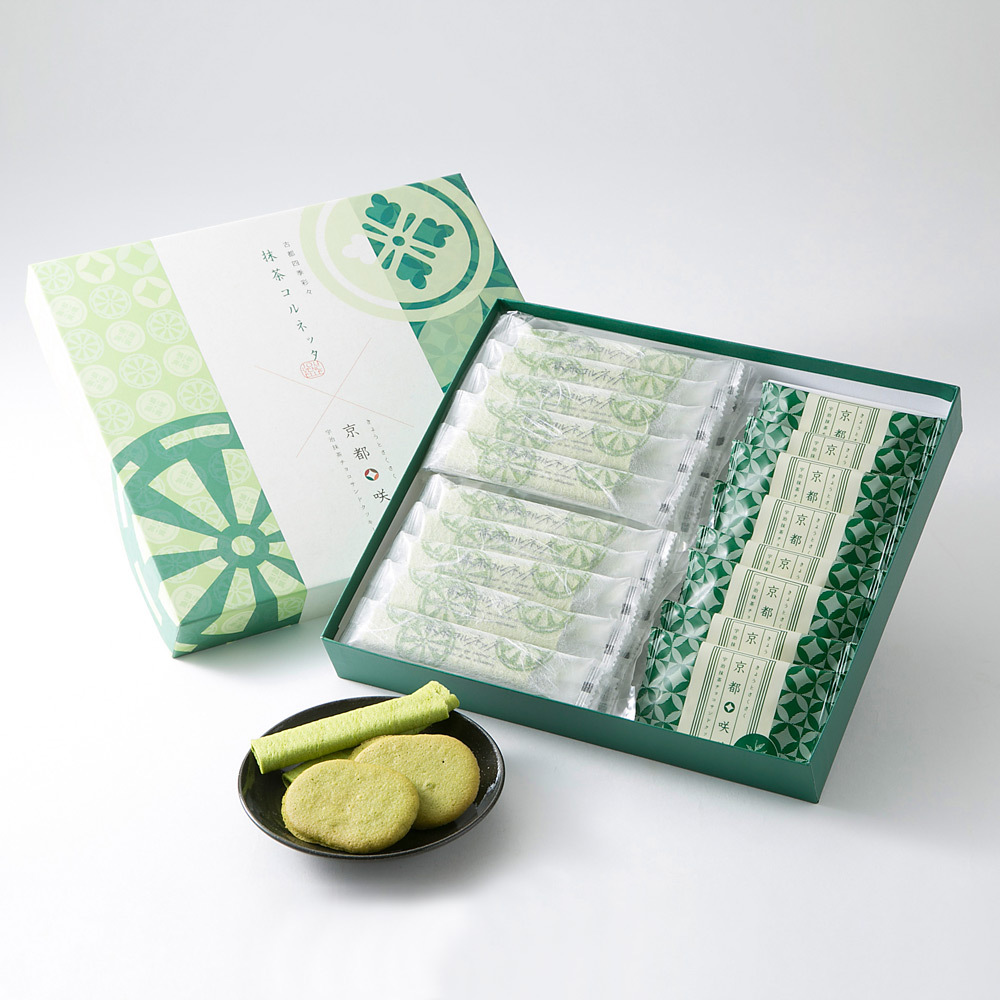 日本进口京洋菓子司JOUVENCELLE抹茶巧克力曲奇抹茶蛋卷 礼盒装