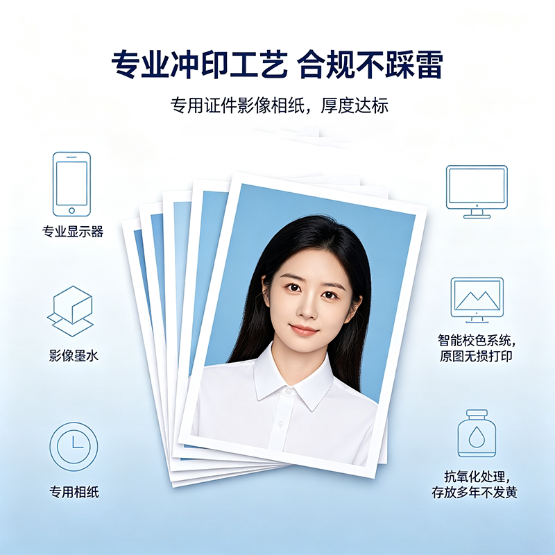 高清证件照片冲印换底色图片