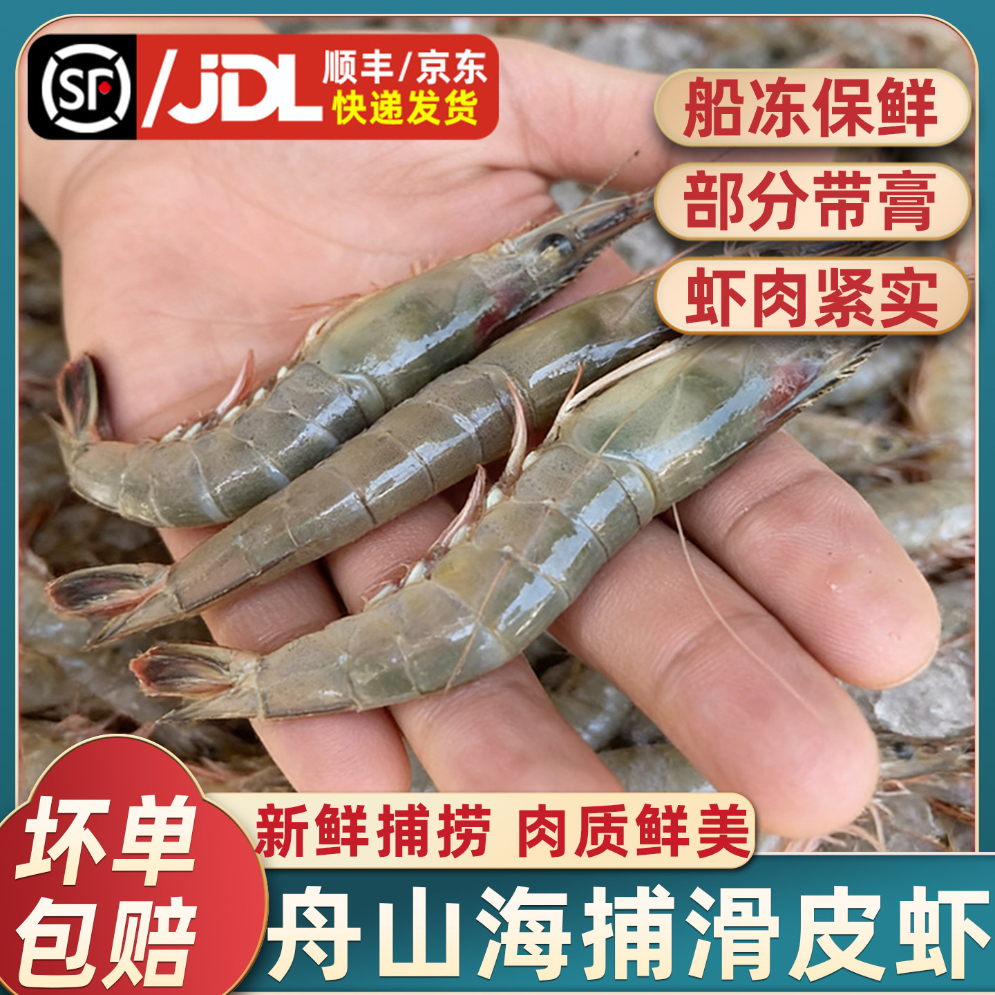 舟山精品滑皮虾低温船冻肉质鲜美
