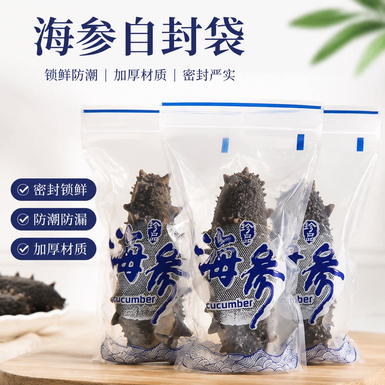 海参包装袋单个装即食独立包装真空密封透明食品塑料鲜食时尚潮流