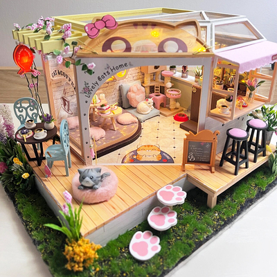 猫咖后花园diy小屋手工制作