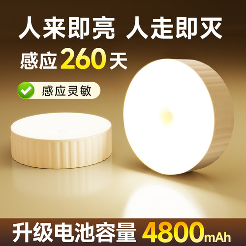 人体感应小夜灯卧室床头充电款