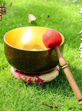 藏老喵精工紫金钵铜馨钵瑜伽音疗