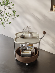 中古客厅家用小推车新款带轮小户型实木沙发收纳储物边几移动角几