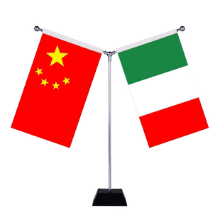 党旗国旗小摆件中国意大利办公会议室桌旗不锈钢旗座旗杆旗架高档签约旗谈判旗各国国旗小红旗公司旗帜定制