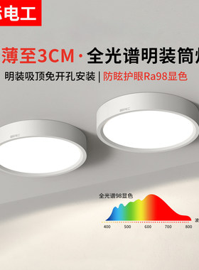 超薄圆形LED明装筒灯圆形吸顶灯