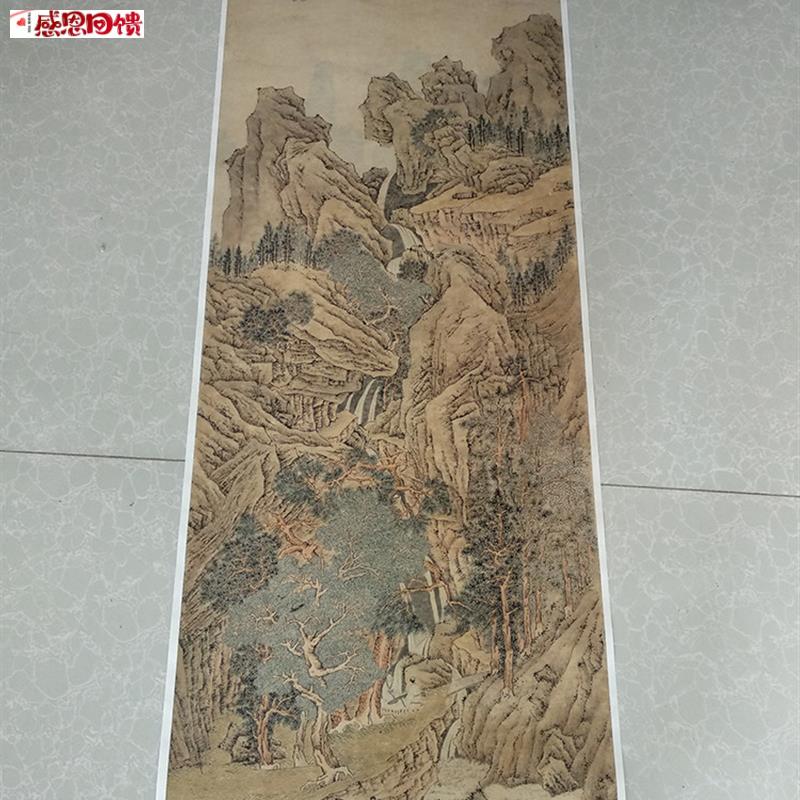 明四家山水画文征明绝c壑鸣琴图真迹微喷复制画仿古画经典装饰